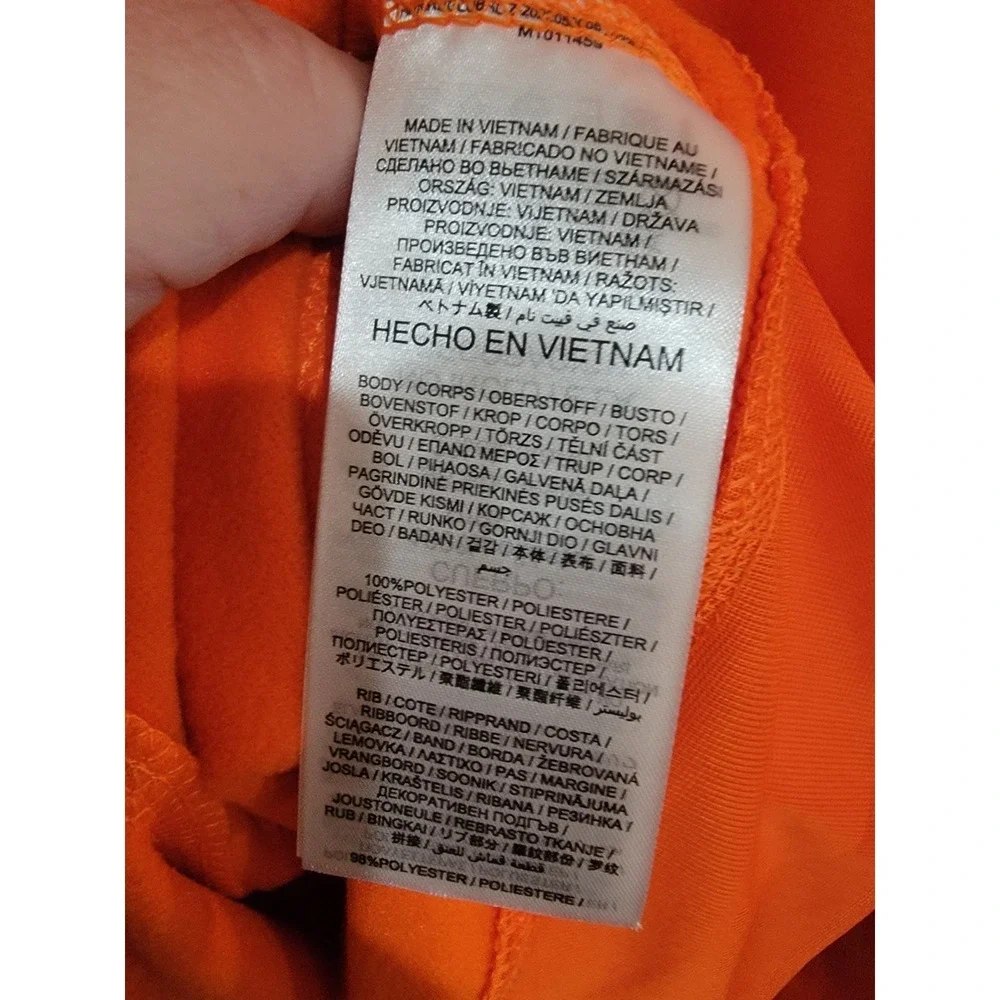 Nike Orange Hoodie Mens Large Pullover‎ Fleece Sweatshirt Gym Training Sport